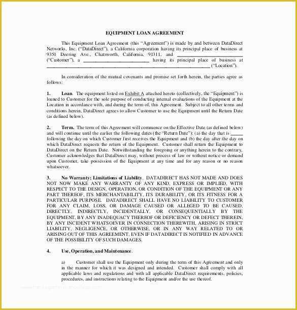 Free Loan Agreement Template Of 19 Loan Agreement Templates – Free Word Pdf format