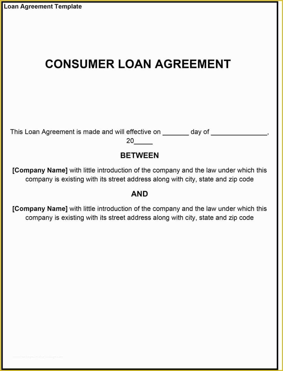Free Loan Agreement Template Of 40 Free Loan Agreement Templates [word & Pdf] Template Lab