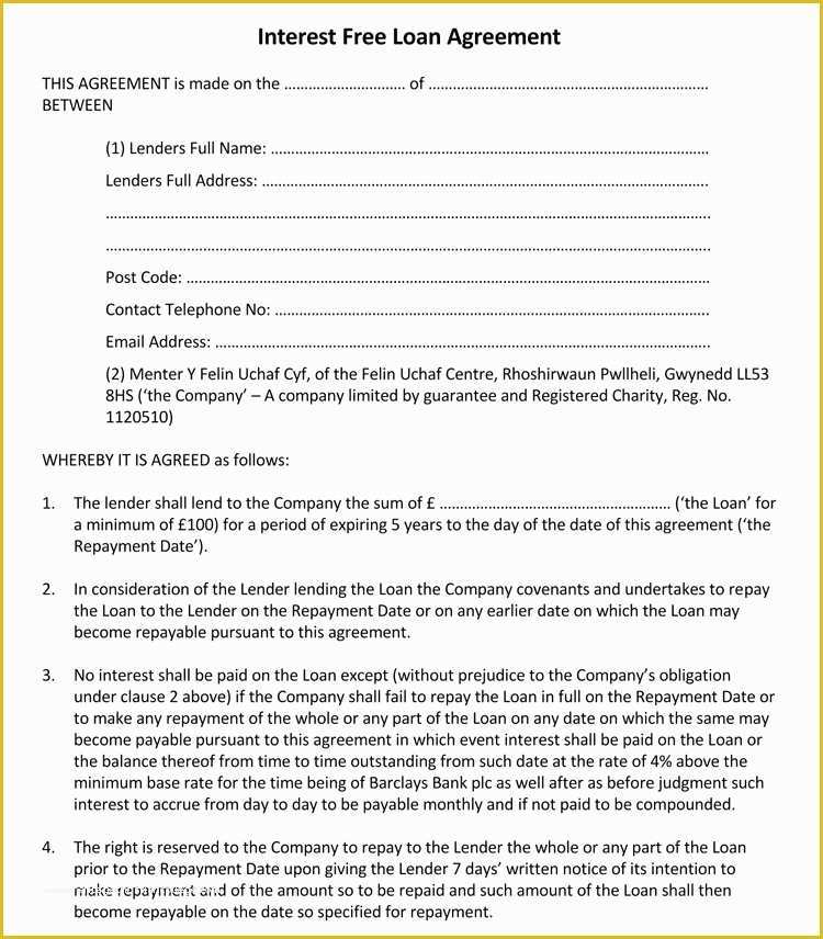 Free Loan Agreement Template Of 45 Loan Agreement Templates &amp; Samples Write Perfect