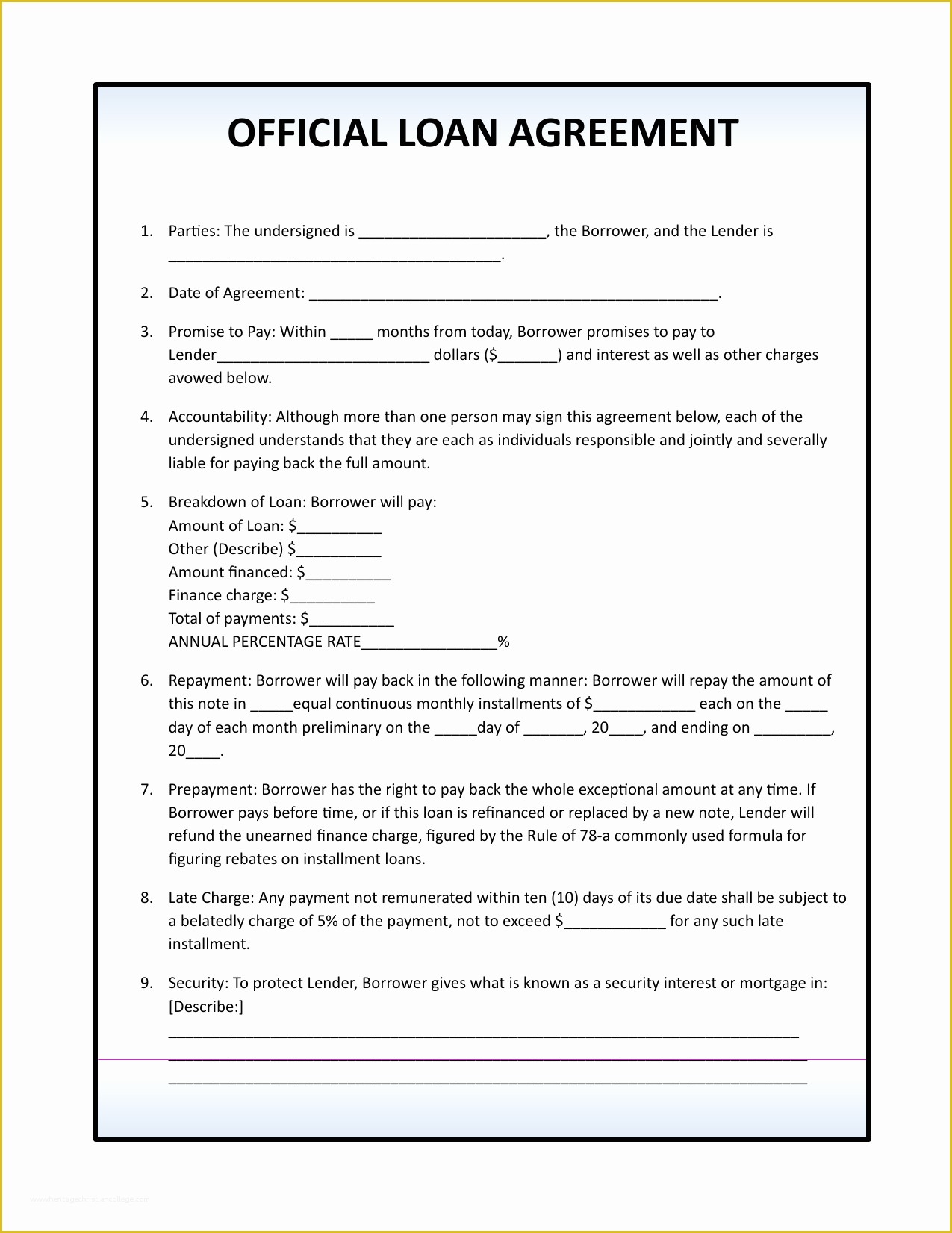 Free Loan Agreement Template Of Download Simple Loan Agreement Template Pdf Rtf