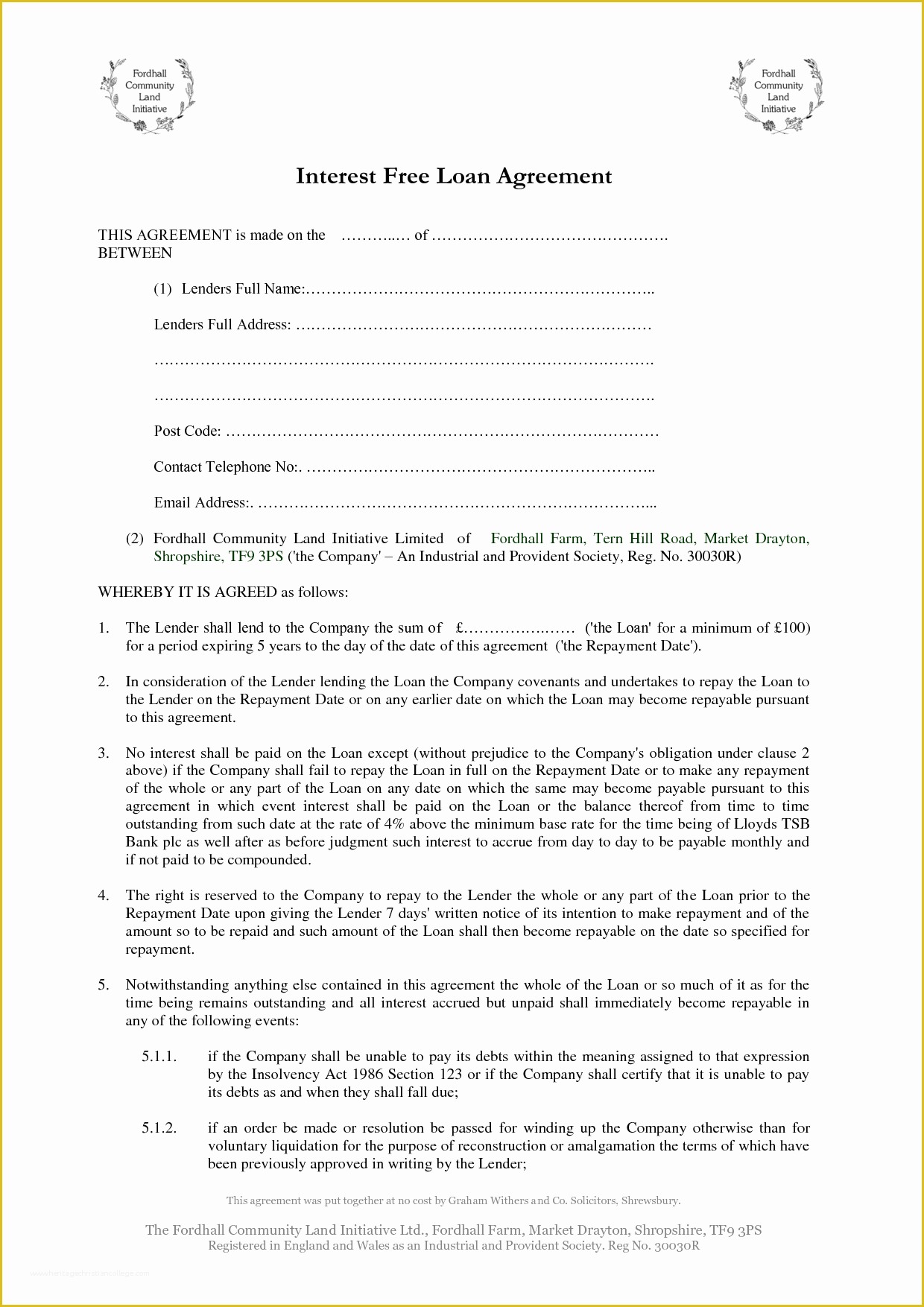 Free Loan Agreement Template Of Free Loan Agreement