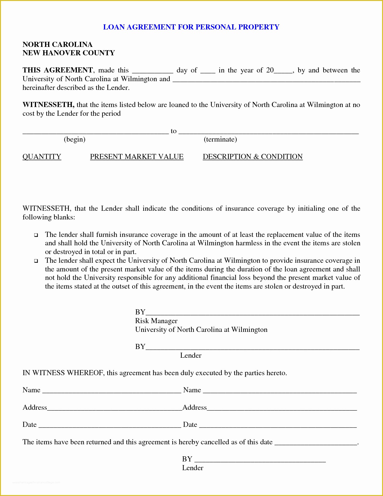 Free Loan Agreement Template Of Free Printable Personal Loan Contract form Generic