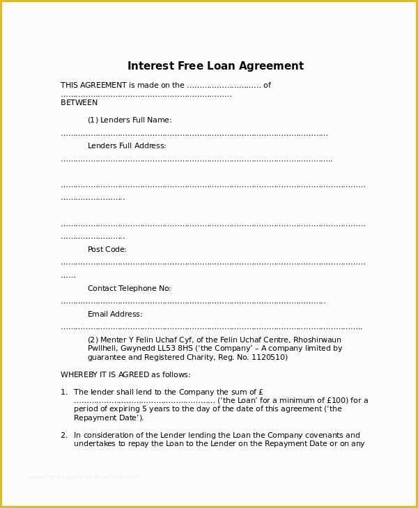 Free Loan Agreement Template Pdf Of 10 Loan Agreement Templates Word Pdf Pages