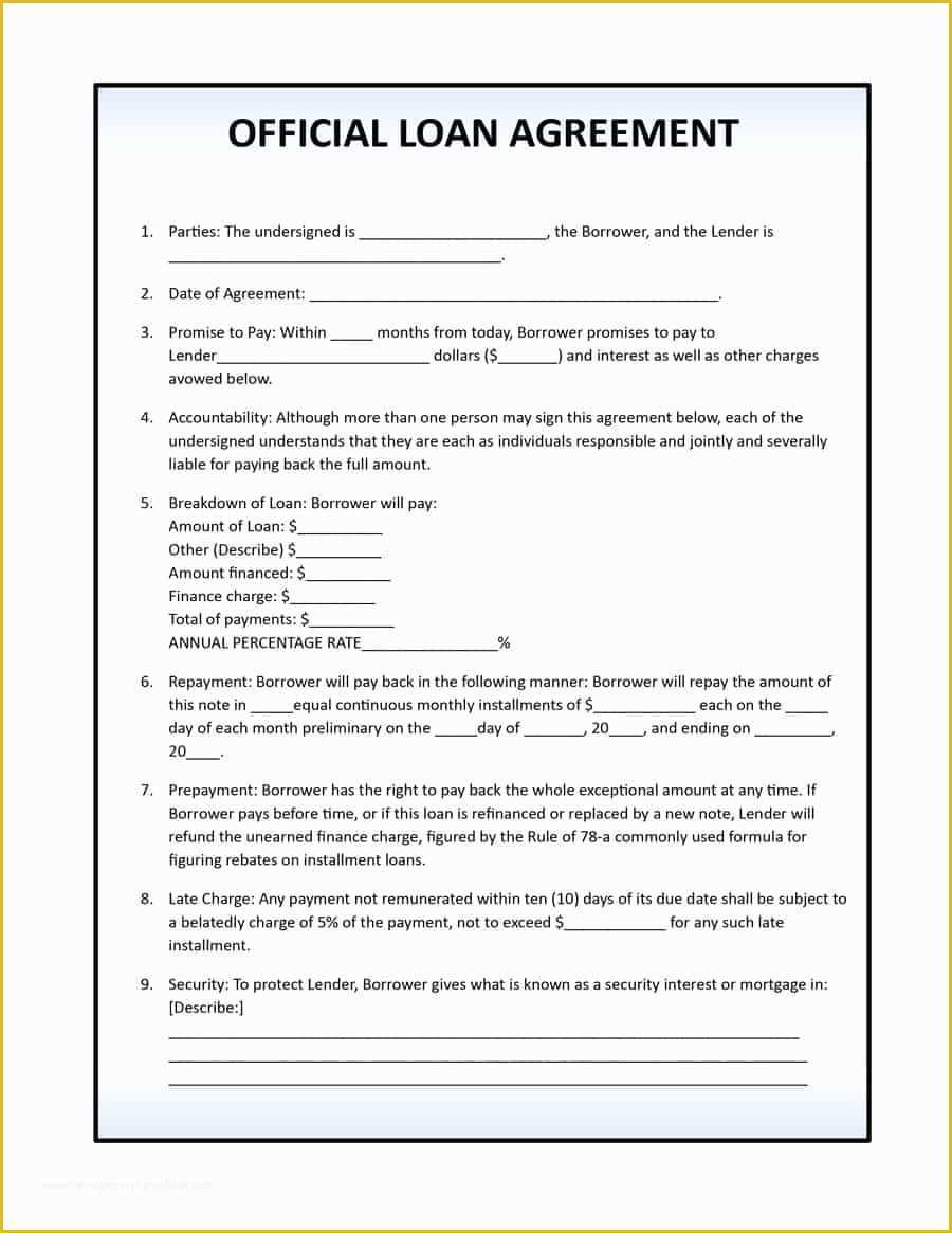 Free Loan Agreement Template Pdf Of 15 Draft Agreement Between Two ...