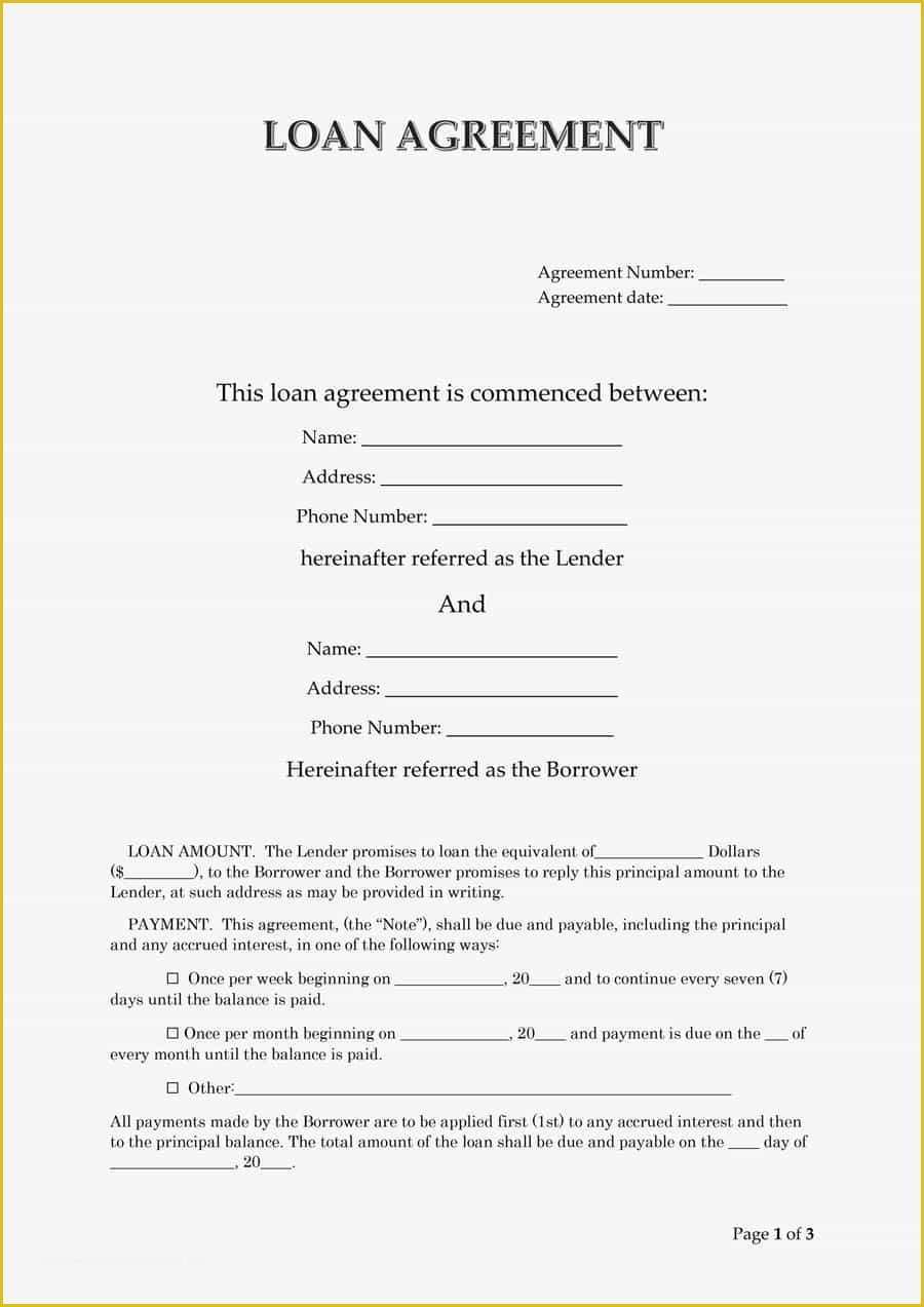 Free Loan Agreement Template Pdf Of 40 Free Loan Agreement Templates [word & Pdf] Template Lab