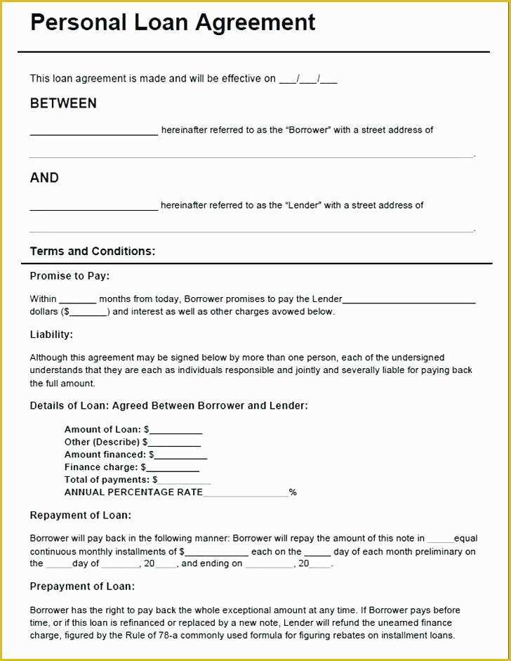 Free Loan Agreement Template Pdf Of Auto Loan Contract form