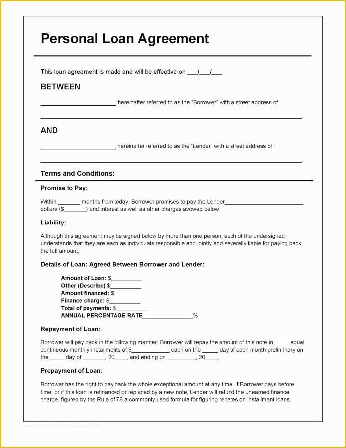 Free Loan Agreement Template Pdf Of Download Personal Loan Agreement Template Pdf