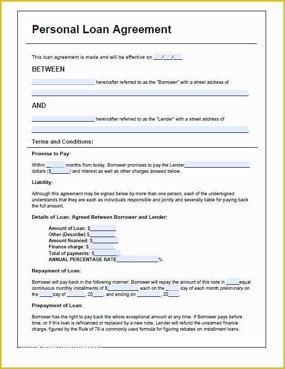 Free Loan Agreement Template Pdf Of Free Loan Agreement Template