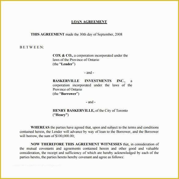 Free Loan Agreement Template Uk Of 30 Loan Contract Templates – Pages Word Docs