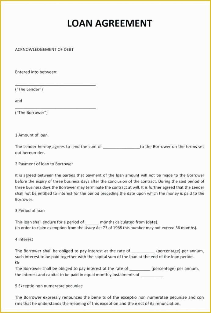 Free Loan Agreement Template Uk Of Loan Agreement Template Uk