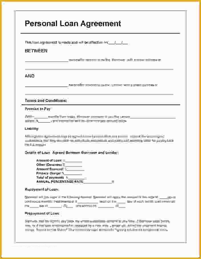 Free Loan Agreement Template Uk Of Personal Loan Agreement Templatereference Letters Words