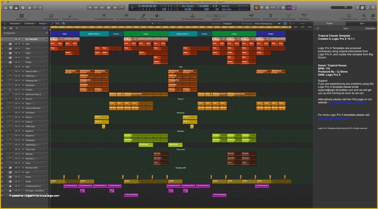 Free Logic X Templates Of Tropical Clouds Logic Pro X Template