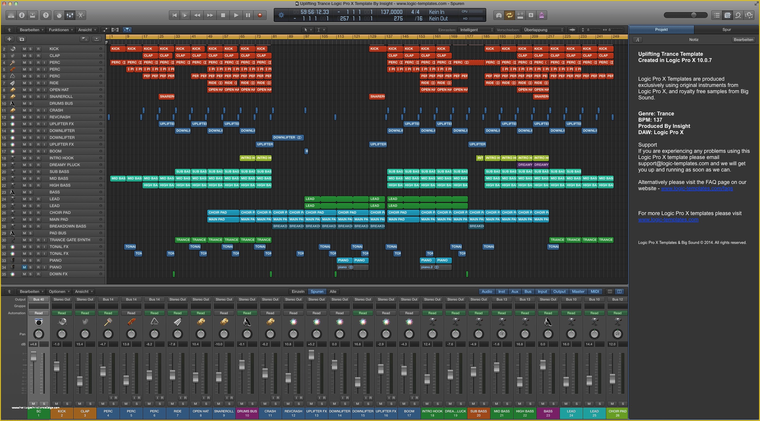 Free Logic X Templates Of Uplifting Trance Logic Pro X Template