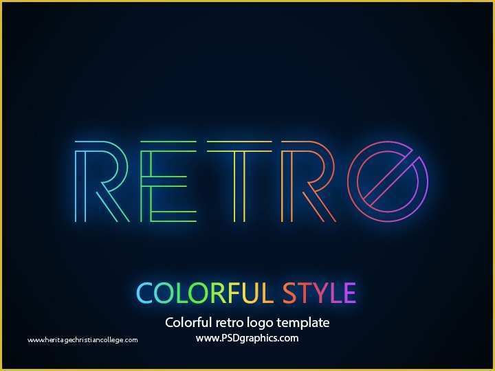 Free Logo Templates Psd Of Colorful Retro Logo Template Psd
