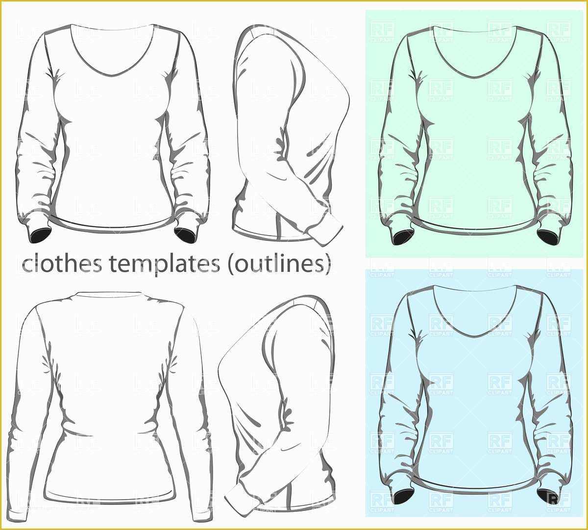 Free Long Sleeve Shirt Template Of 19 Women Basic Shirt Vector Template Women S T