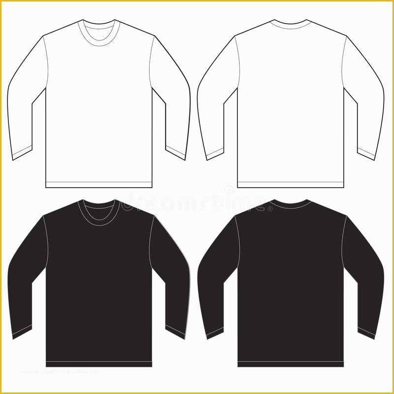 Free Long Sleeve Shirt Template Of Black White Long Sleeve T Shirt Design Template Stock
