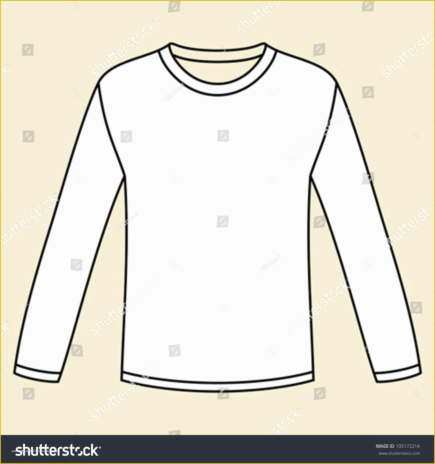 Free Long Sleeve Shirt Template Of Blank Longsleeved Tshirt Template Stock Vector