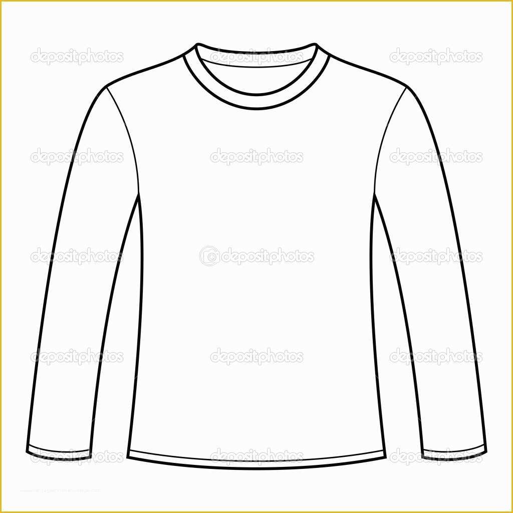 Free Long Sleeve Shirt Template Of Buy Long Sleeve T Shirt Vector Template Off