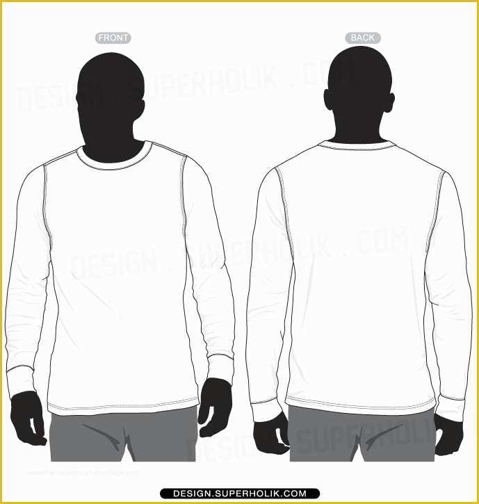 Free Long Sleeve Shirt Template Of Long Sleeve Shirt Vector Template Set