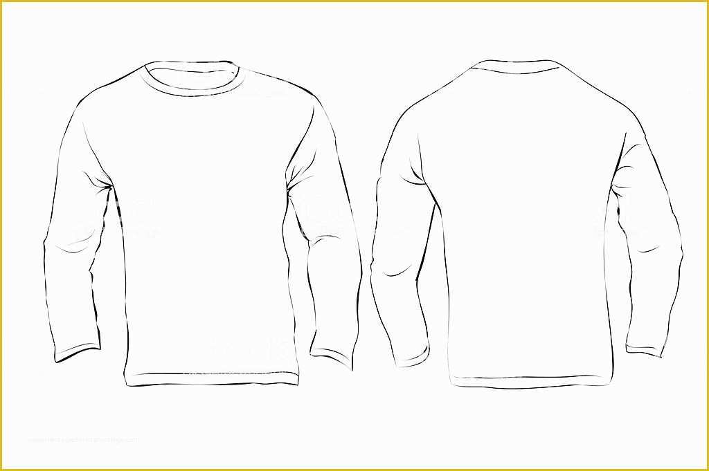 Free Long Sleeve Shirt Template Of Mens Long Sleeved Tshirt Template White Color Stock Vector