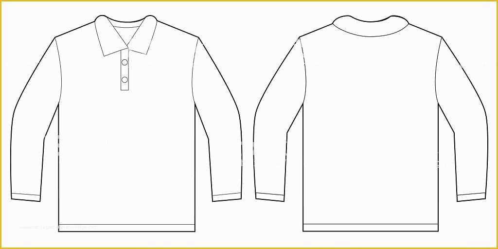 Free Long Sleeve Shirt Template Of White Long Sleeve Polo Shirt Design Template Stock Vector