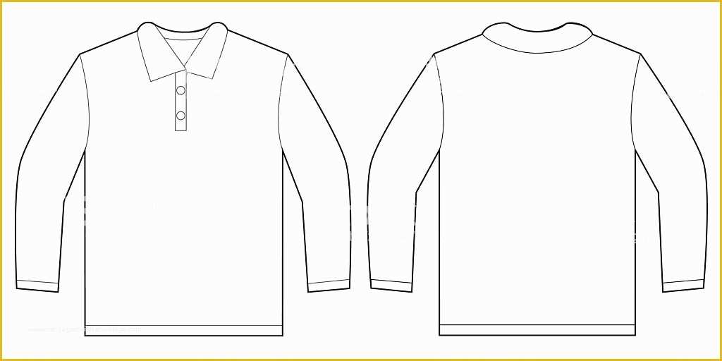 Free Long Sleeve Shirt Template Of White Long Sleeve Polo Shirt Design Template Stock Vector