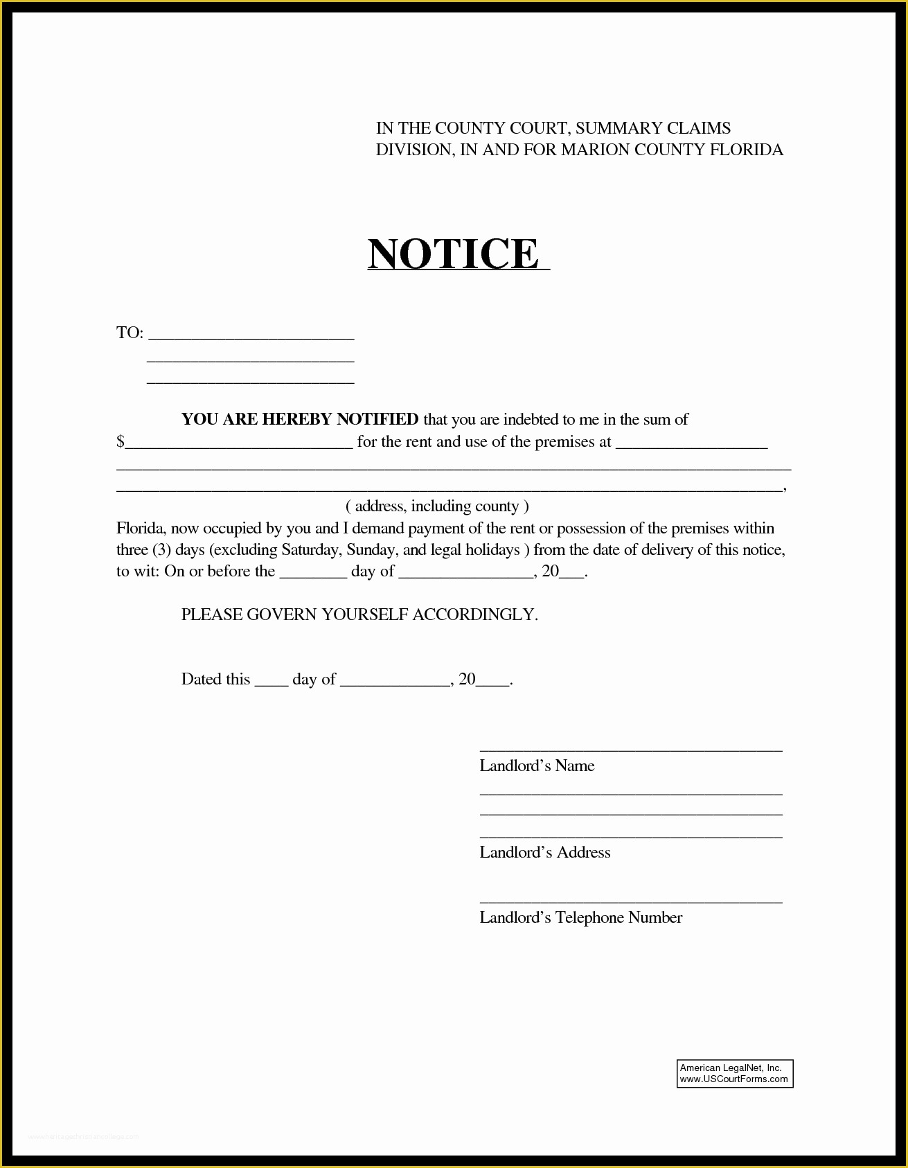 Free Louisiana Eviction Notice Template Of 30 Day Notice to Vacate Template Real Estate forms Section
