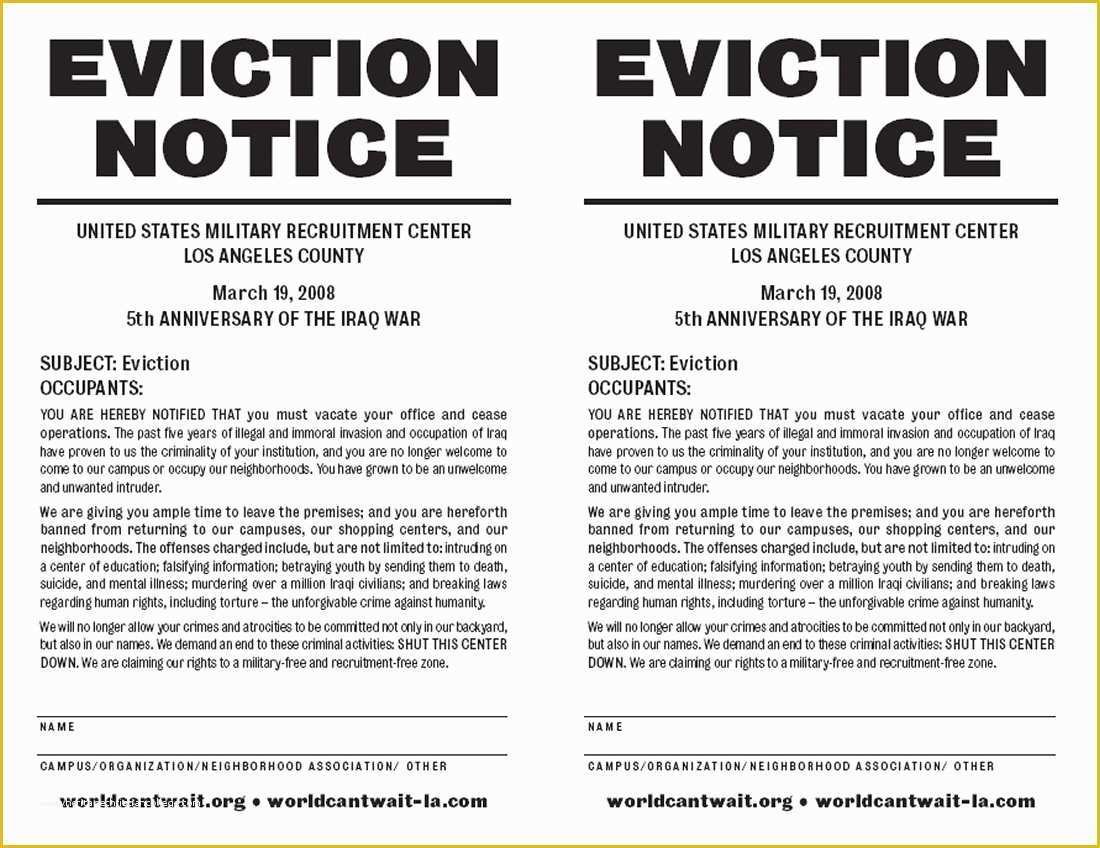 Free Louisiana Eviction Notice Template Of Eviction Notice form forms 3146