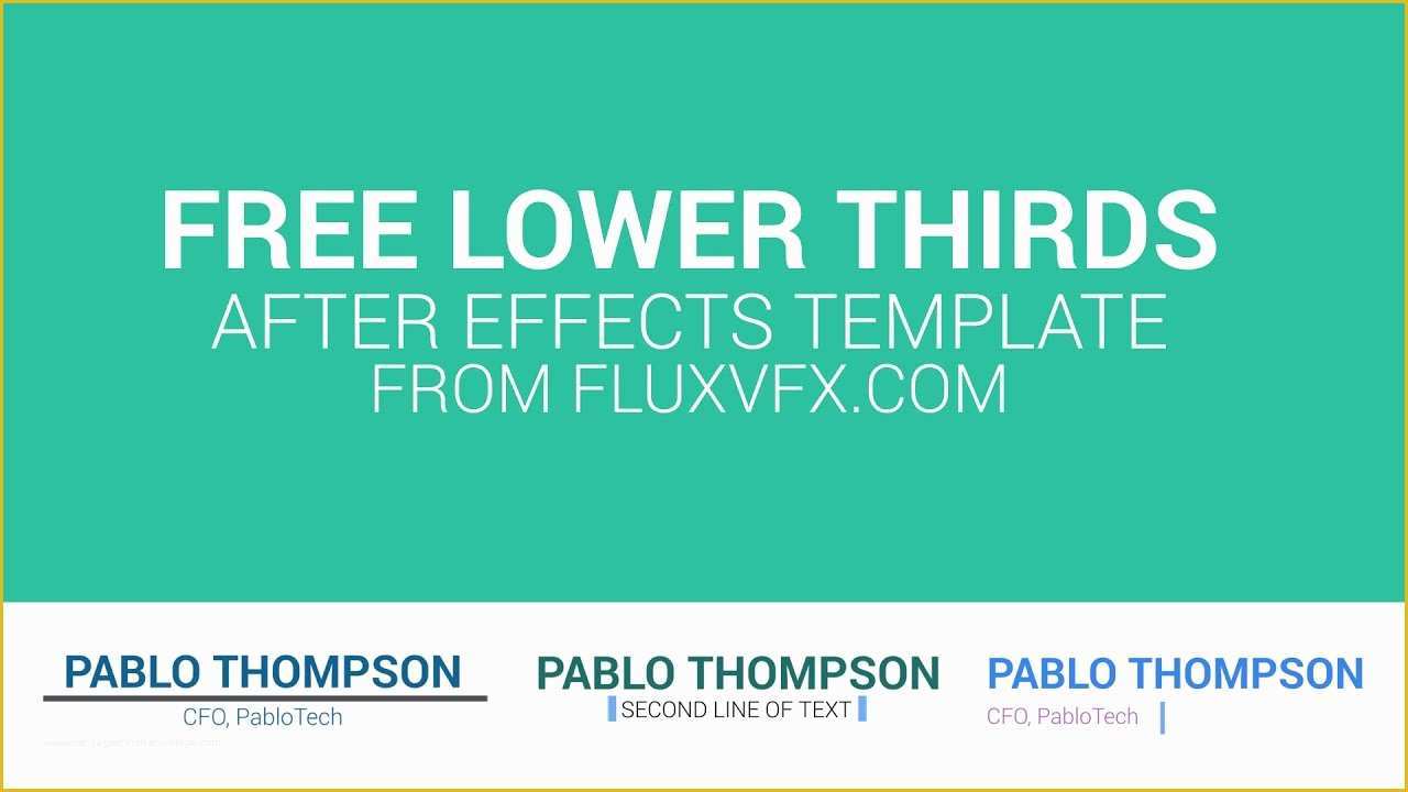 Free Lower Thirds Templates after Effects Of Free Lower Thirds Pack after Effects Template