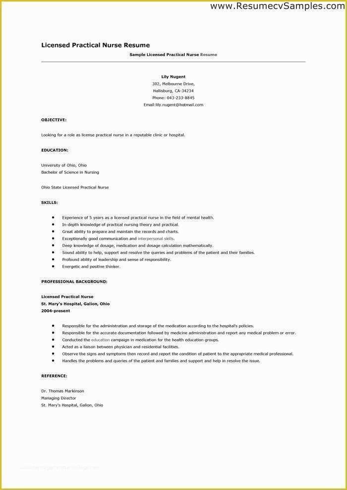 Free Lpn Resume Template Download Of Free Lpn Resume Template Download