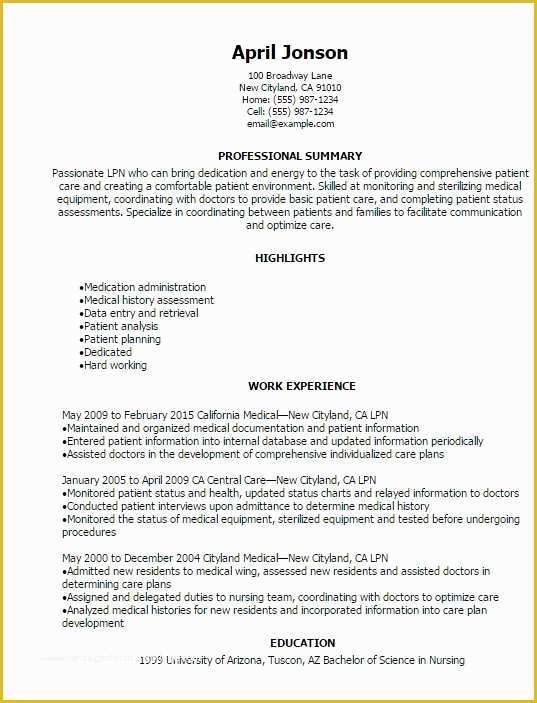 Free Lpn Resume Template Download Of Free Lpn Resume Template Download