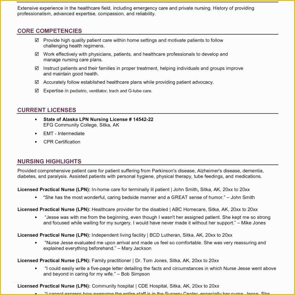 Free Lpn Resume Template Download Of Free Lpn Resume Template Download