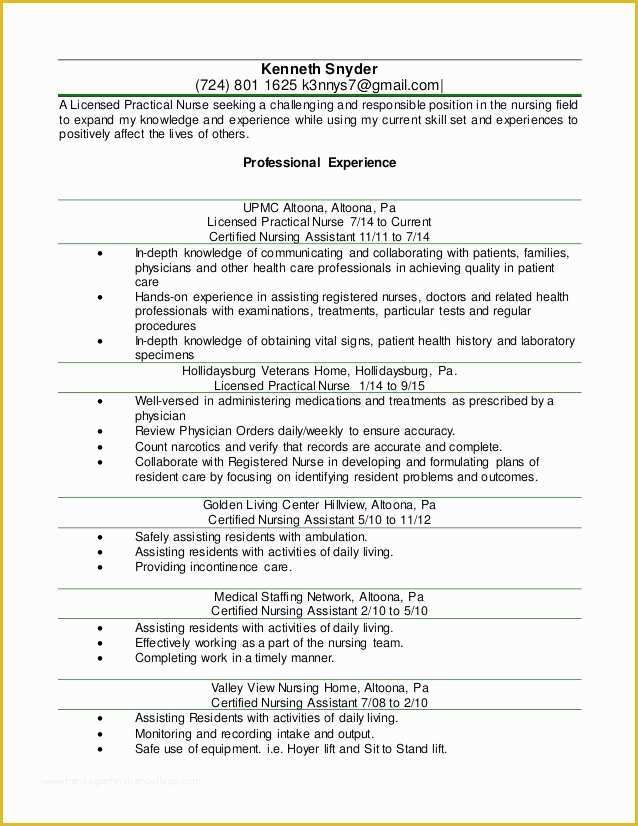 Free Lpn Resume Template Download Of Free Lpn Resume Template Download