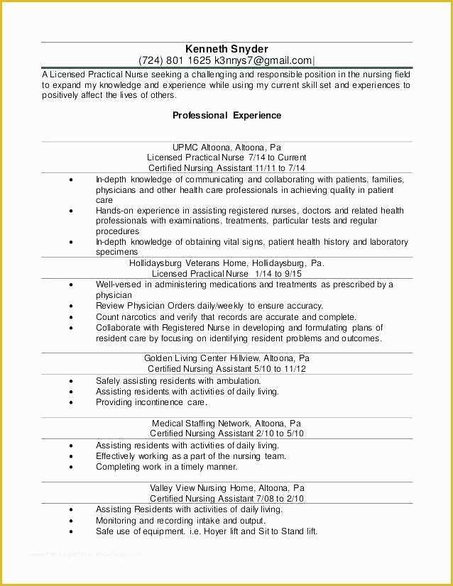 Free Lpn Resume Template Download Of Nursing Home Resume Sample – Komphelpso