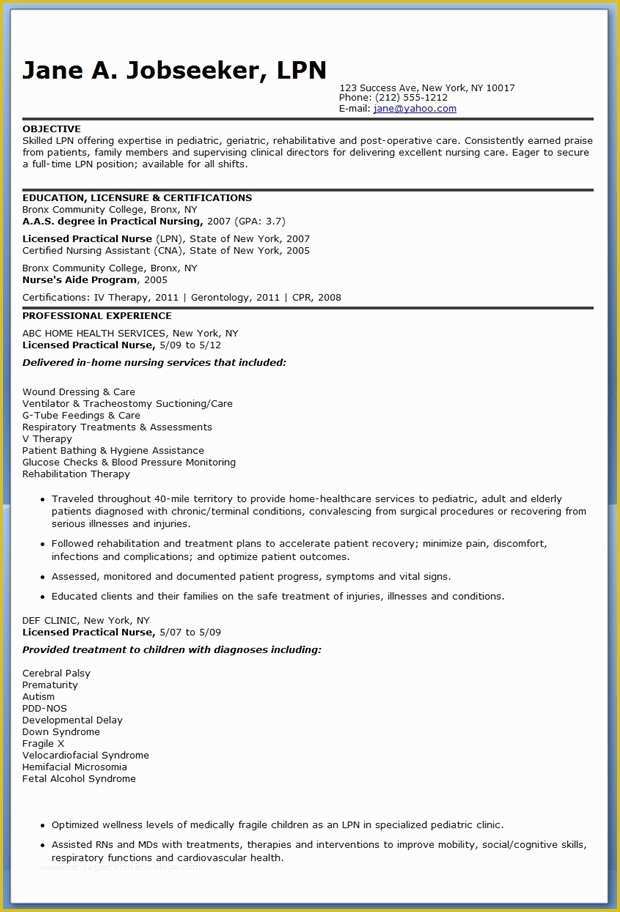 Free Lpn Resume Template Download Of Sample Lpn Resume Objective