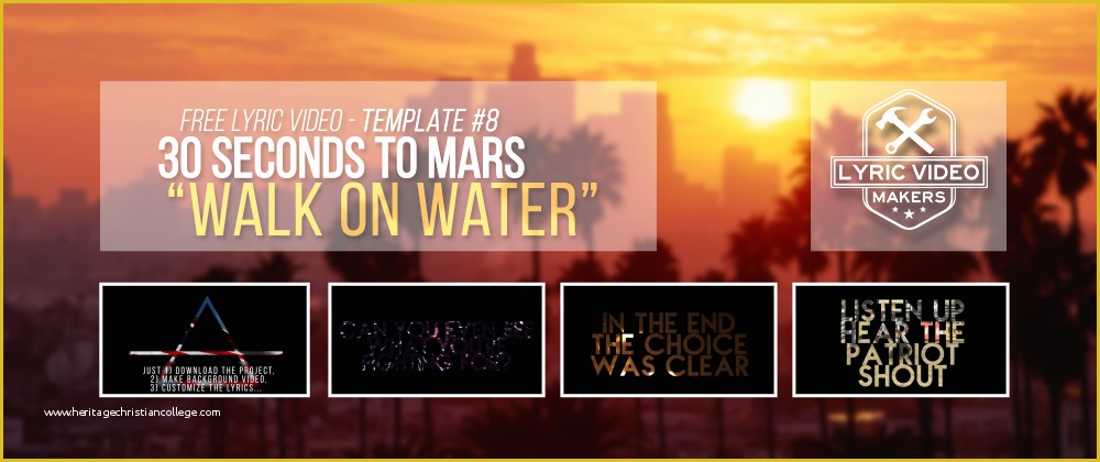 Free Lyric Video Template after Effects Of Lyric Video Template 8 30 Seconds to Mars Walk Water