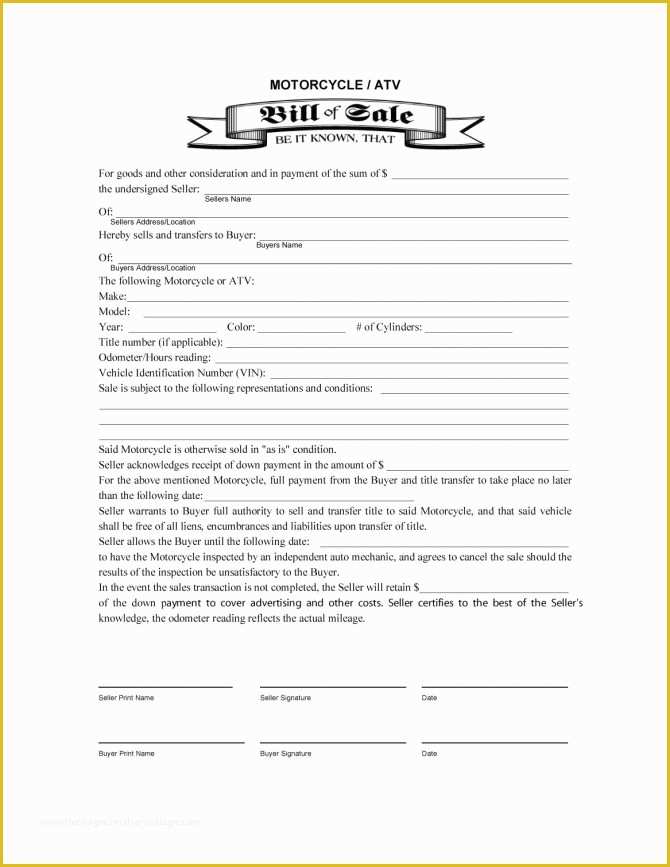 Free Ma Bill Of Sale Template Of Automobile Bill Sale Templatele Manitoba Free Tario