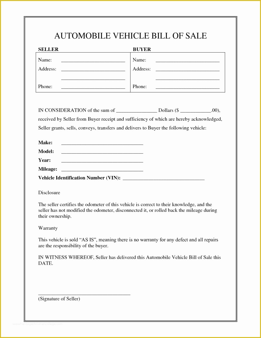 Free Ma Bill Of Sale Template Of Automobile Bill Sale Templatele Manitoba Free Tario