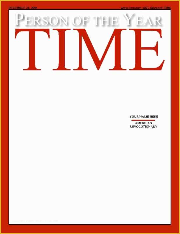 Free Magazine Cover Template Of Time Magazine Template