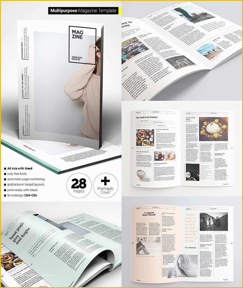 Free Magazine Page Template Of 20 Magazine Templates with Creative Print Layout Designs