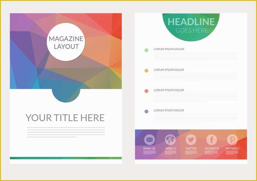 Free Magazine Page Template Of Abstract Triangular Magazine Layout Vector Download Free