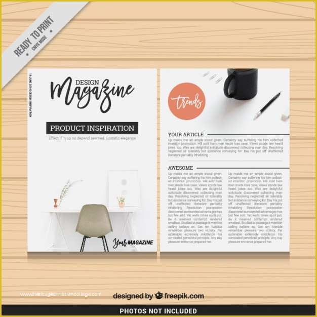 Free Magazine Page Template Of Design Magazine Template Vector