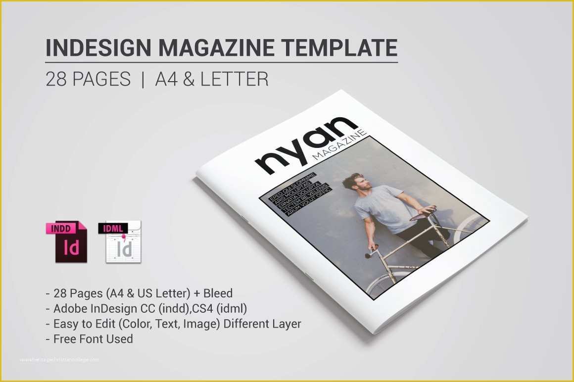Free Magazine Page Template Of Indesign Magazine Template Magazine Templates Creative