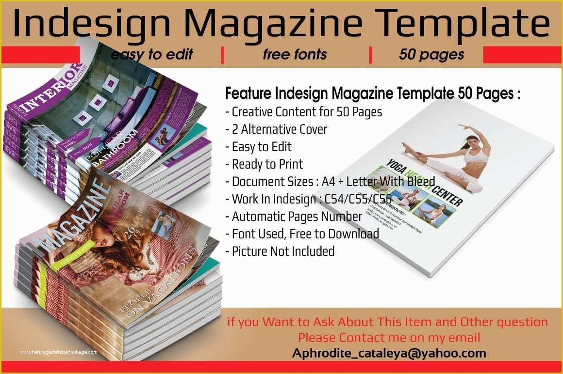 Free Magazine Template Indesign Of Indesign Magazine Template 50 Pages Magazine Templates