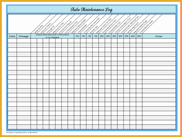 Free Maintenance Planning and Scheduling Templates Excel Of Basic Car Maintenance Schedule