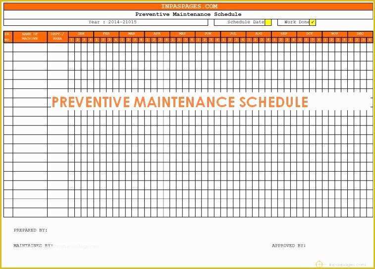 Free Maintenance Planning and Scheduling Templates Excel Of Equipment Maintenance Schedule Template Excel