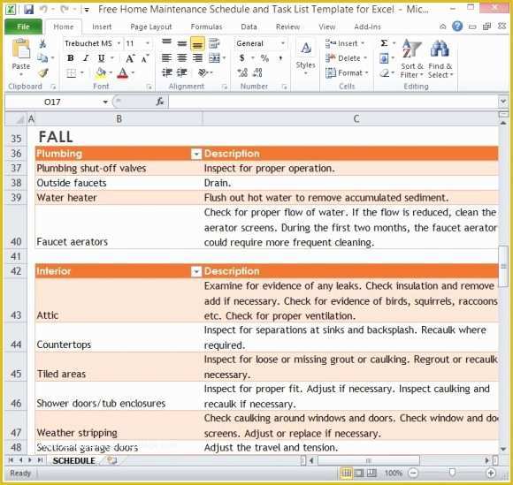 Free Maintenance Planning and Scheduling Templates Excel Of Free Home Maintenance Schedule and Task List Template for