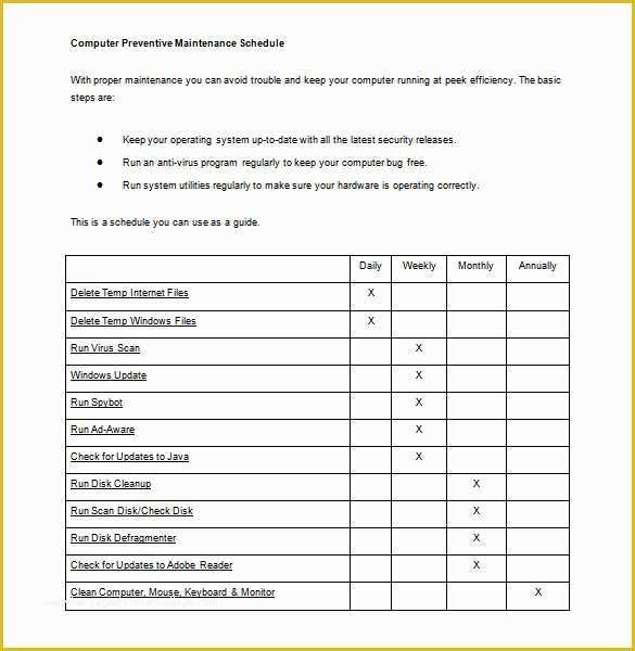 Free Maintenance Planning and Scheduling Templates Excel Of Maintenance Schedule Templates 35 Free Word Excel Pdf