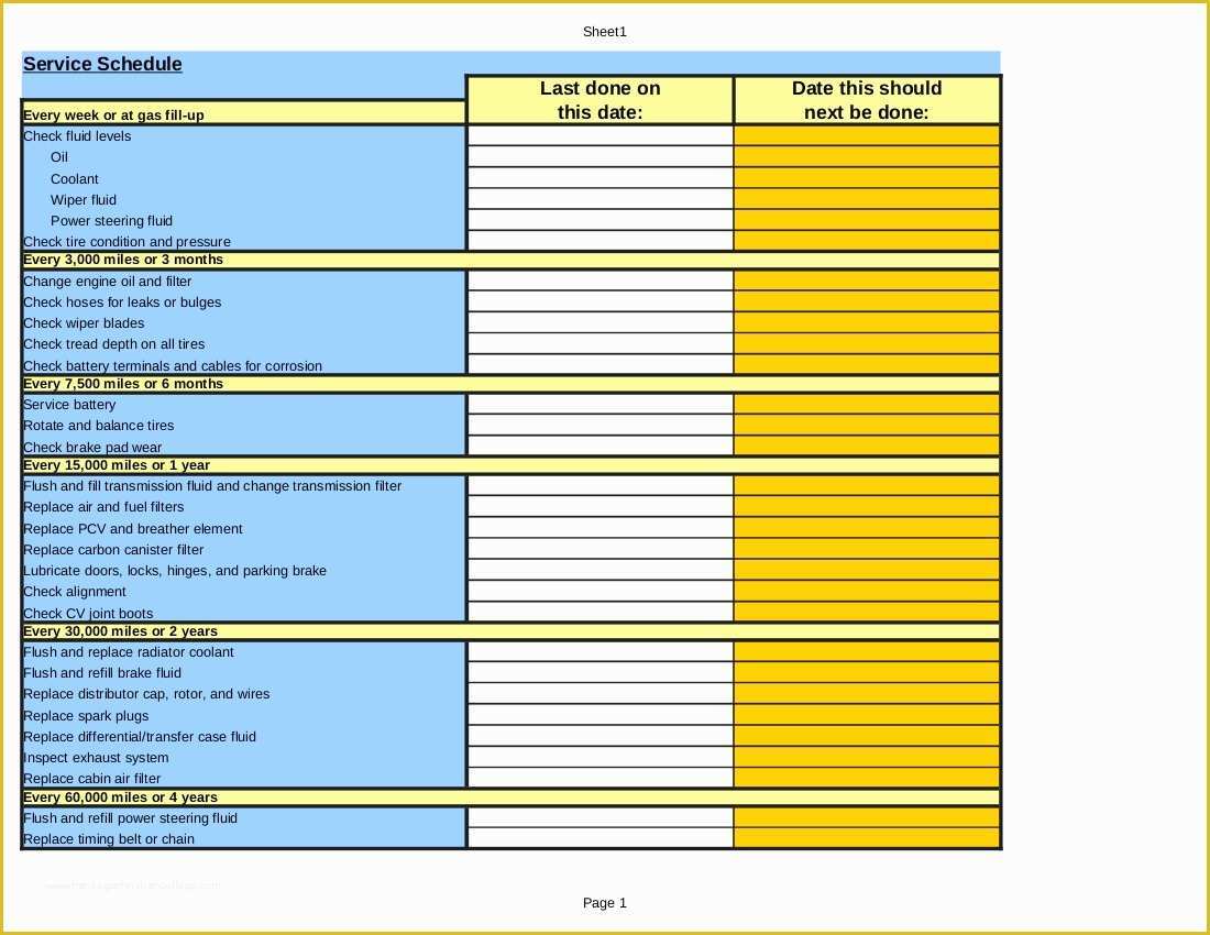 Free Maintenance Planning and Scheduling Templates Excel Of Truck Maintenance Schedule Excel Template