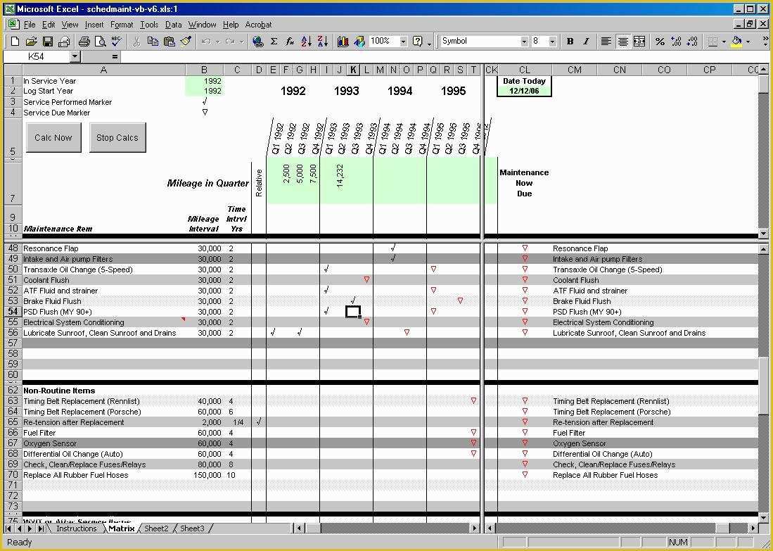 Free Maintenance Planning and Scheduling Templates Excel Of Wanted Excel Maintenance Log Page 2 Rennlist